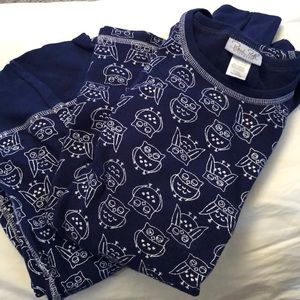 Owl Print Matching Pajama Set w/ Tight Leg Bottoms